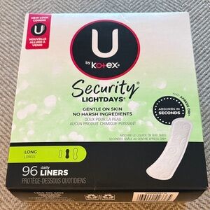 U by Kotex Security Lightdays Liners - Long, 96 Count